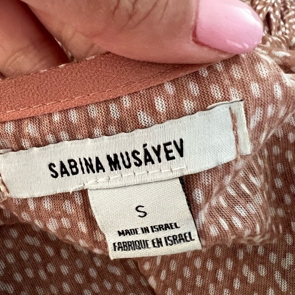 SABINA MUSAYEV Maxi Polka Dot Mocha Carmel Dress Sz S - Picture 8 of 9